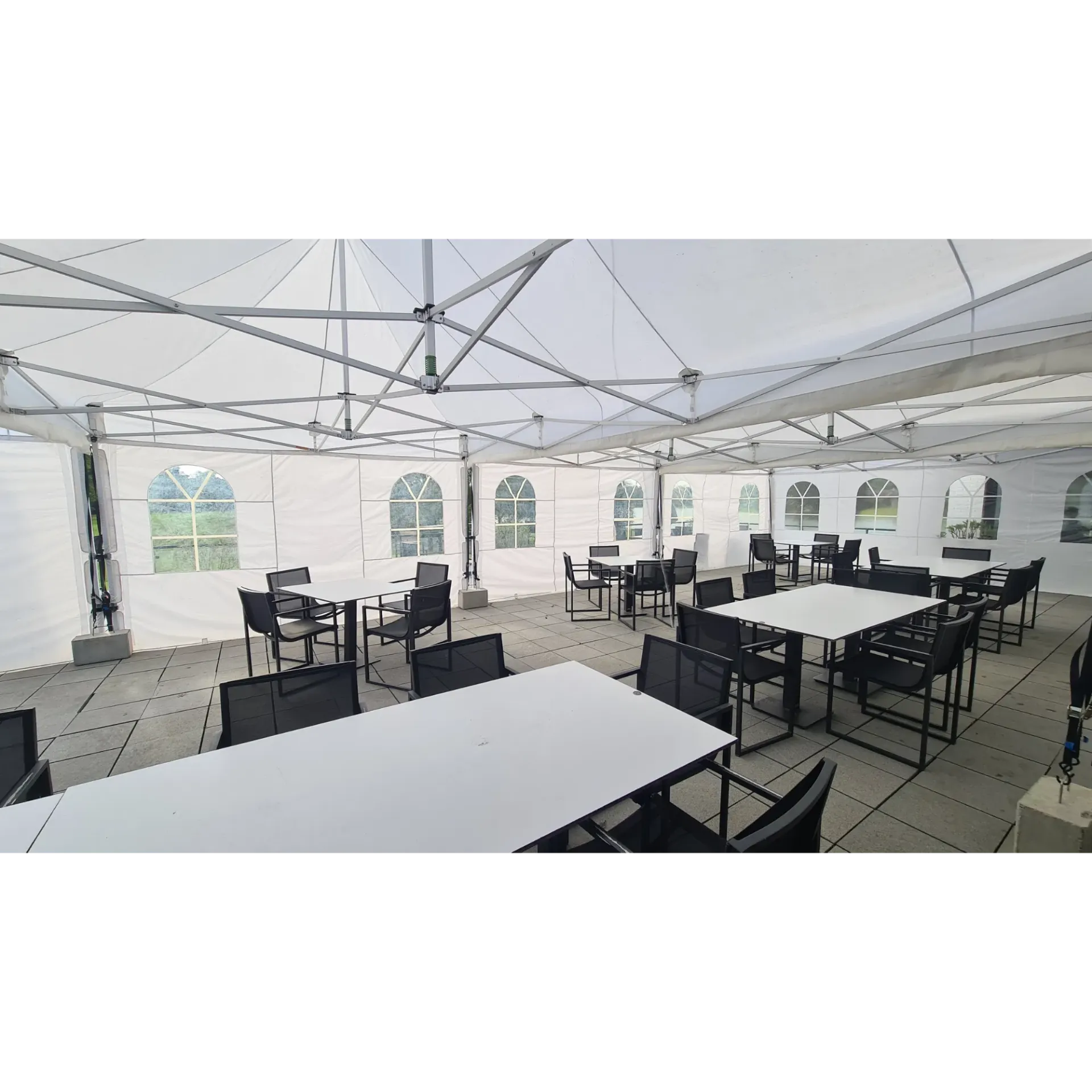 Tentcombinatie 2 voor 80 tot 90 personen, tent van 6x16 meter