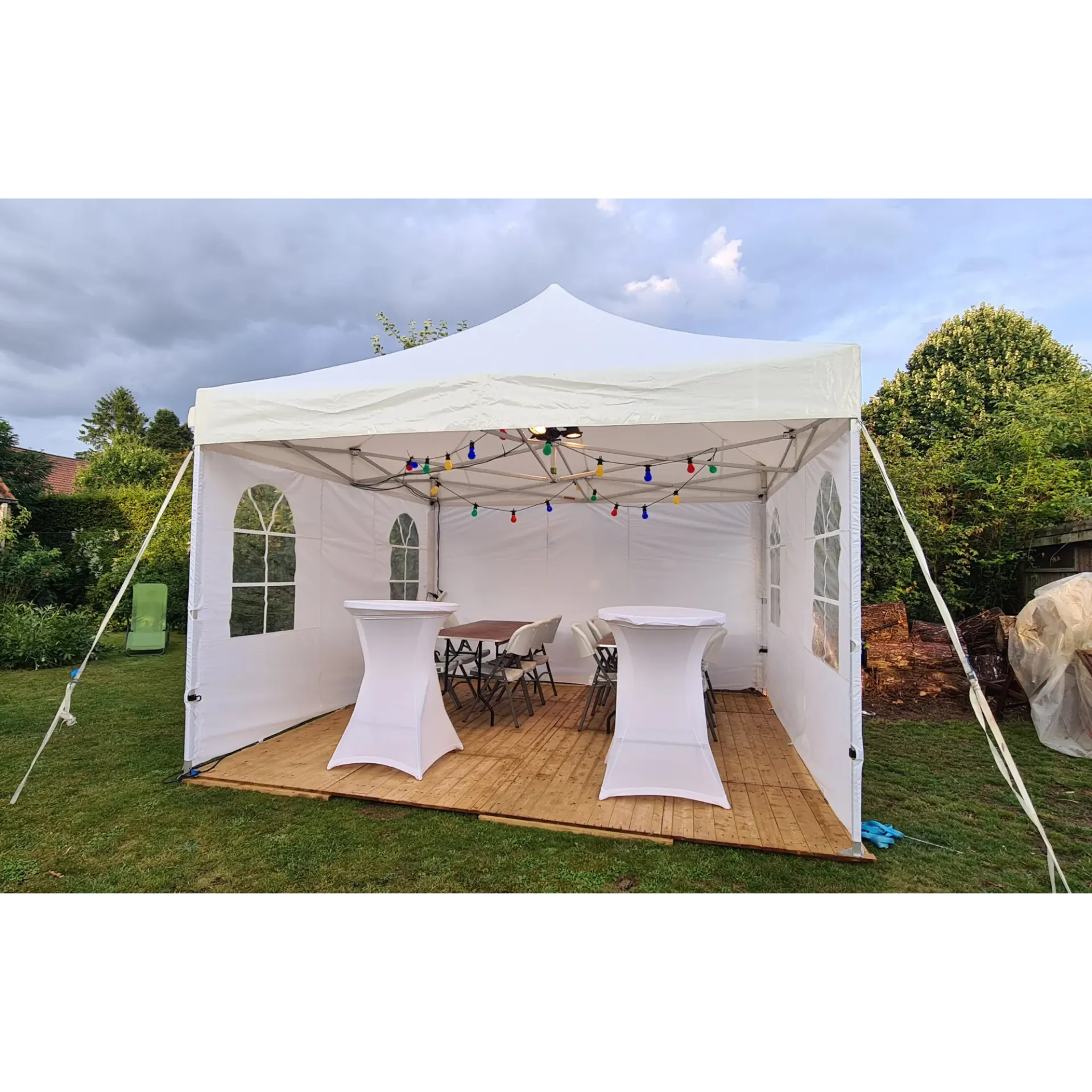Feestpakket voor 12 personen met vouwtent